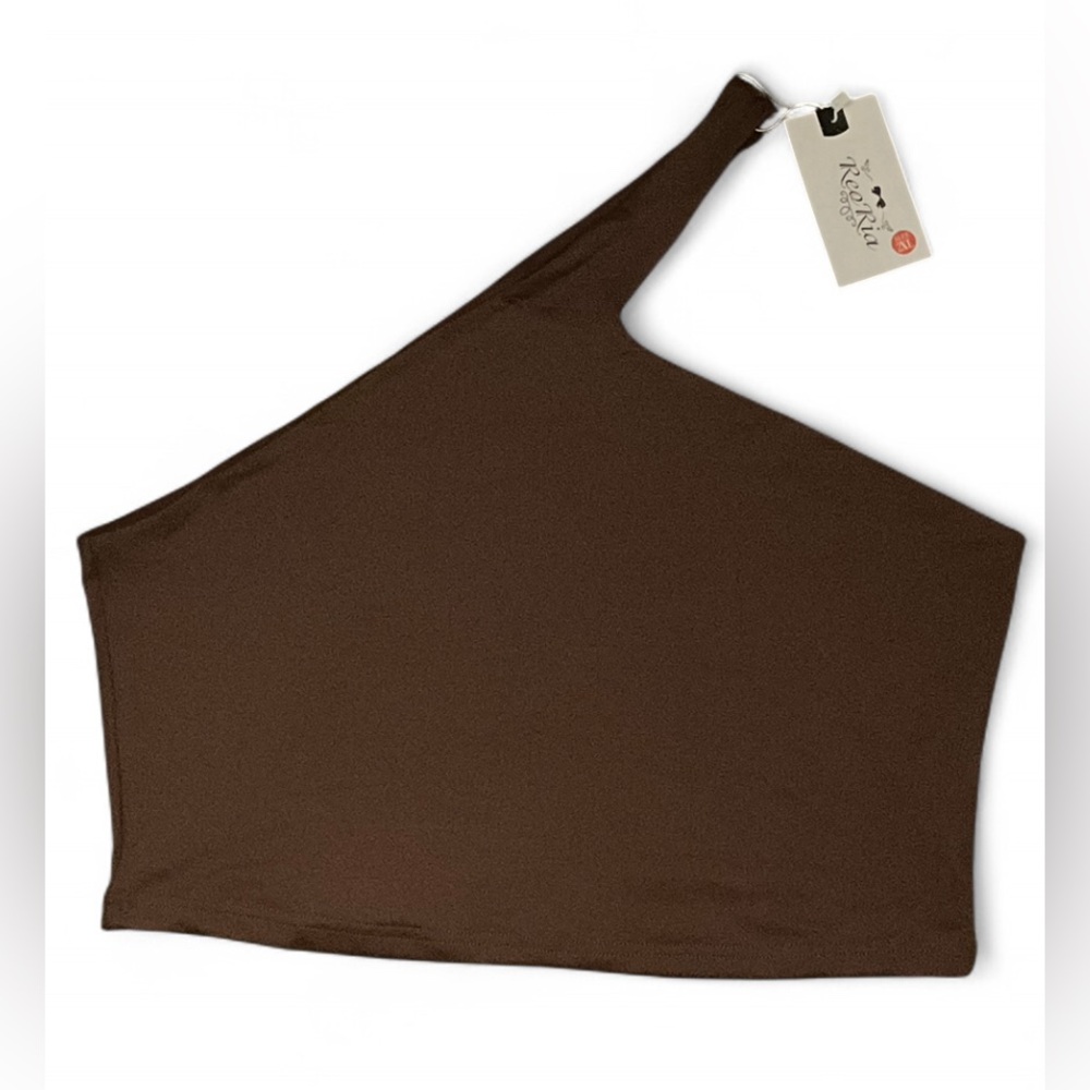 NWT REORIA Brown One Shoulder Top Women’s Size 2XL